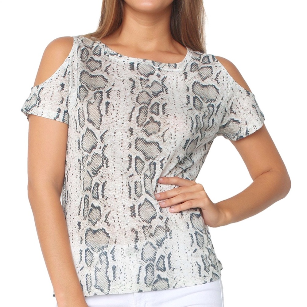 2 for 20 | Generation Love Snake Print Cold Shoulder Top